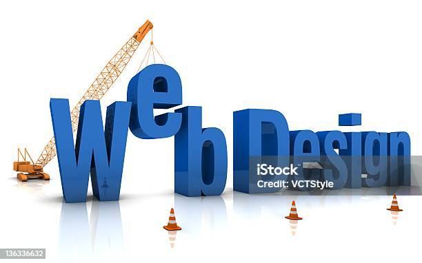 Graphic Web Design Under Construction Image Stock Photo - Download Image Now - Blue, Building - Activity, Built Structure