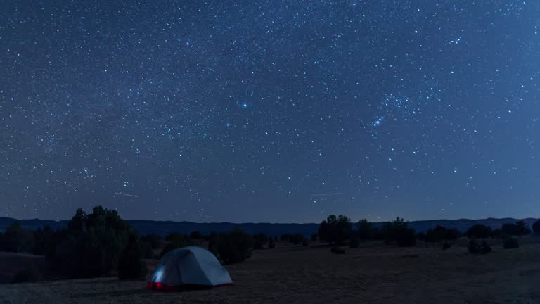 Tent Under Starry Night Sky - Escalante, Utah - Time-lapse