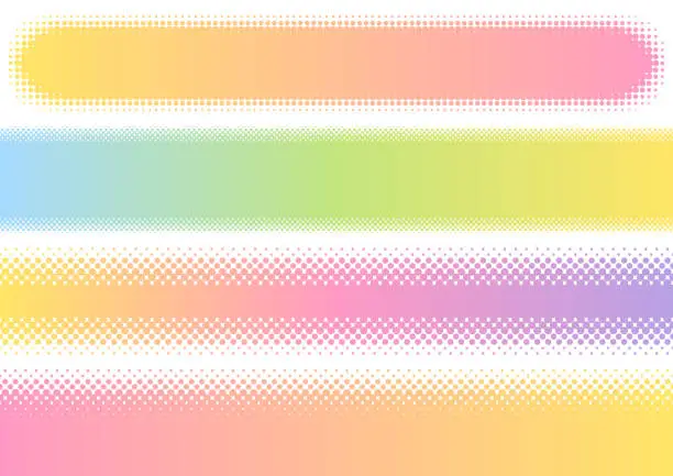 Vector illustration of Colorful horizontal halftone dot frameset