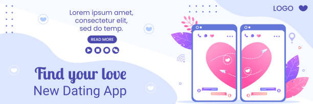istock Dating App For a Love Match Cover Template Flat Design Illustration Editable of Square Background Suitable to Social Media or Valentine Greetings Card 1363371667
