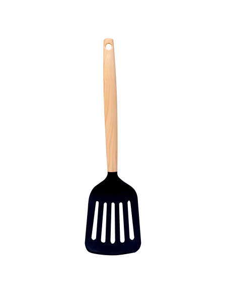 istock Black kitchen spatula with handle wood isolated on white background, clipping path 1363372438