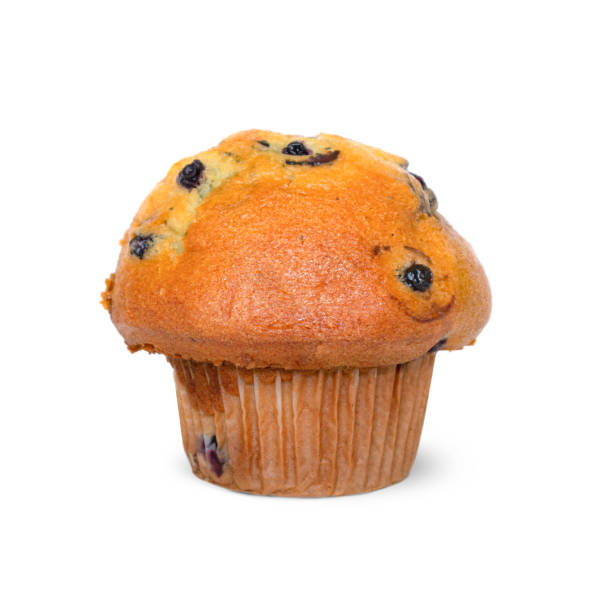 istock Blueberry muffin or cupcake with paper wrapper. 1363376625