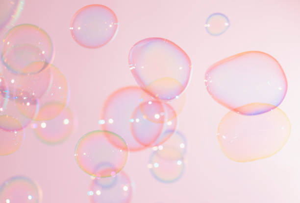 istock Beautiful Transparent Pink Soap Bubbles Background. 1363377484
