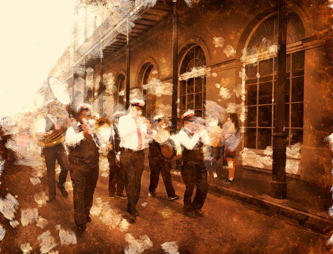 Brass band New Orleans digital manipulation