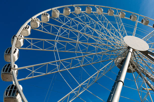 istock The White Ferris Wheel Over Blue Sky 1363383267