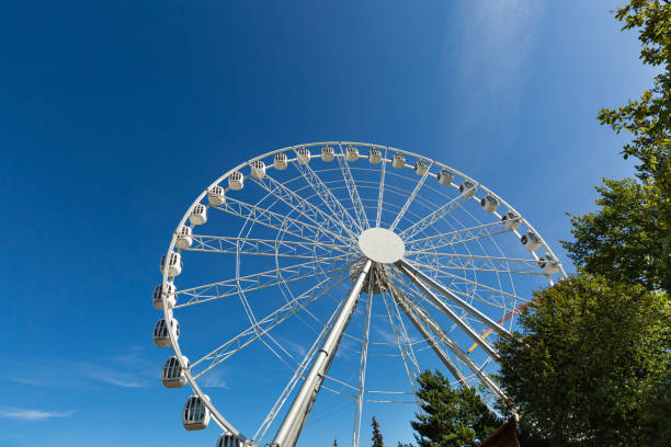 istock The White Ferris Wheel Over Blue Sky 1363383270