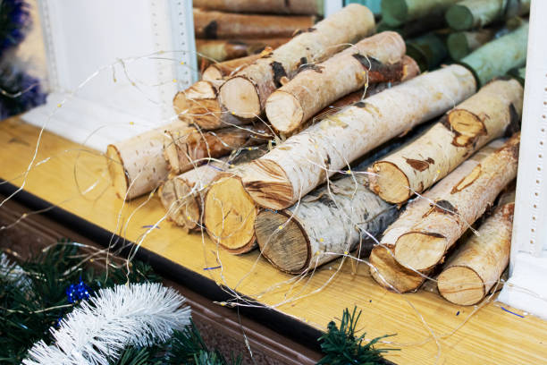 istock Logs of firewood in a decorative fireplace 1363395375
