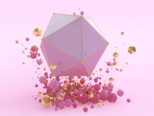 istock Abstract geometric background with shapes. 3D illustration 1363397309