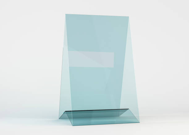 istock Display stand or acrylic table tent, card holder isolated. 3D illustration 1363397369