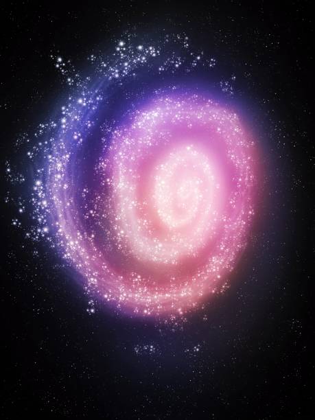 Spiral galaxy in outer space. Clusters of stars and interstellar gas. Beauty of the universe.