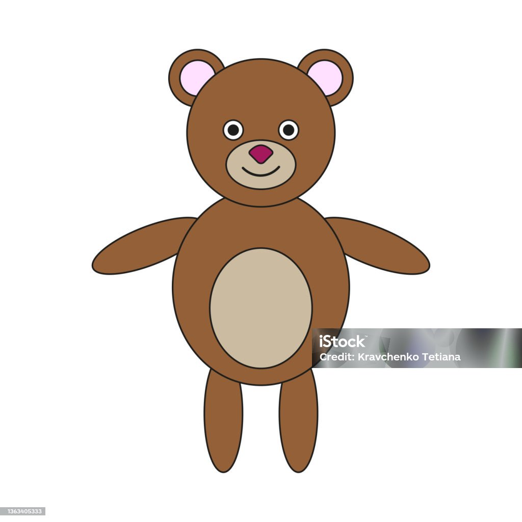 Teddy Bear Icon Brown Color Childish Toy Cartoon Character Flat Design  Simple Art Vector Illustration Stock Image Stock Illustration - Download  Image Now - iStock