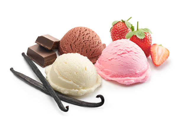 istock Three scoops of ice cream with ingredients 1363405987