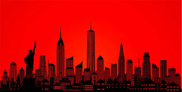 Vector illustration of New York (All Buildings Are Moveable and Complete)