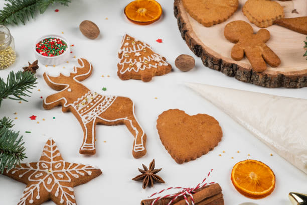 istock Assortment of decorated Christmas cookies. 1363407976