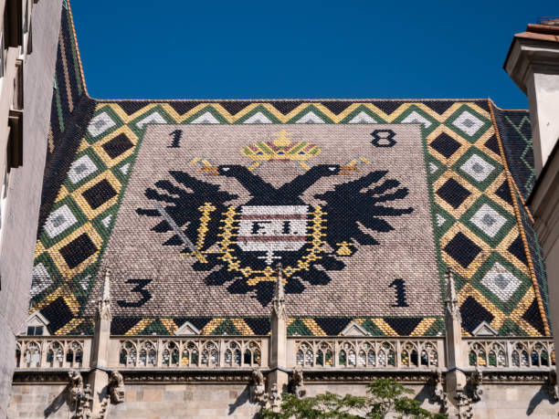 istock Saint Stephens Cathedral Roof with Doulbe Eagle in Vienna 1363407981
