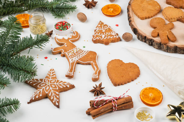 istock Assortment of decorated Christmas cookies. 1363408005