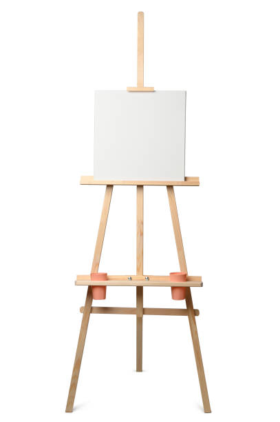 istock Wooden easel with blank canvas 1363412480