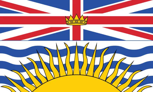 Vector illustration of Flag of BRITISH COLUMBIA, CANADA