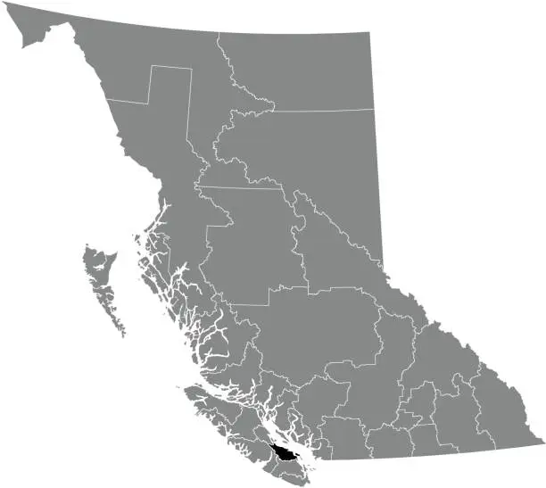 Vector illustration of Locator map of the NANAIMO regional district