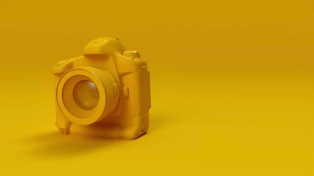 istock Monochromatic yellow SLR camera 1363415164
