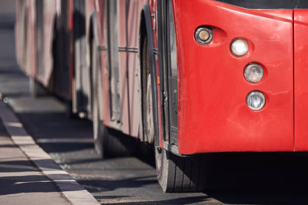 istock Public transportation bus in urban surroundings. 1363415207