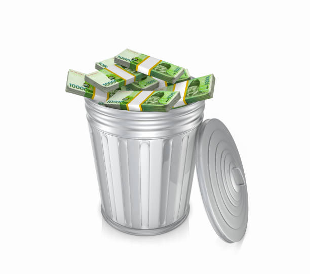 istock Korean Won money garbage trash 1363415352