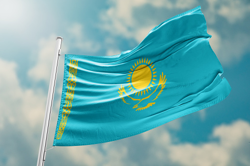 flag of Kazakhstan Mass protests in Kazakhstan.