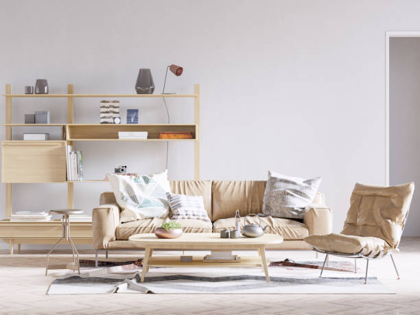 istock Interior Living Room Wall Mockup 1363428434