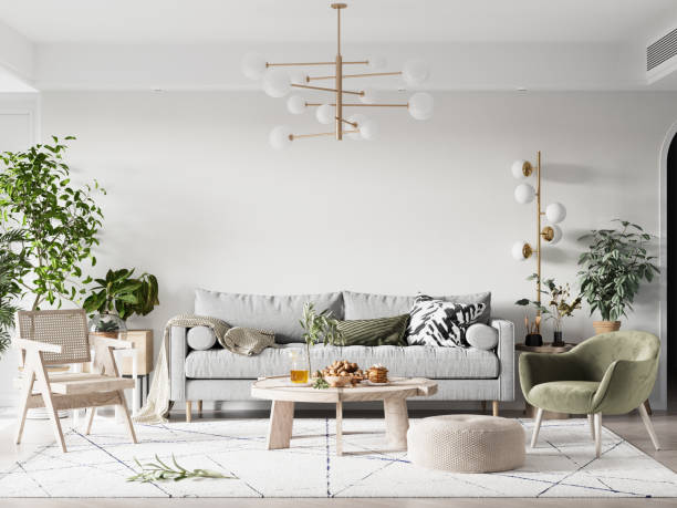 istock Interior Living Room Wall Mockup 1363428487
