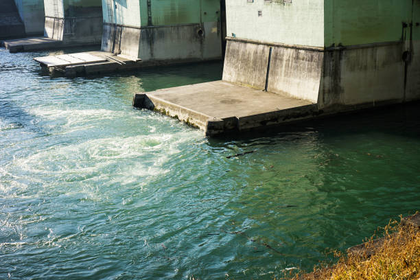 Hydroelectric power generating man made dam Hydroelectric power generating man made dam located in Dravograd, Slovenia joule stock pictures, royalty-free photos & images