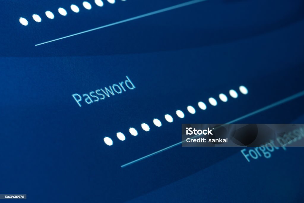 Passwort Online-Formular. Cyber Security Konzeptbild. - Lizenzfrei Passwort Stock-Foto