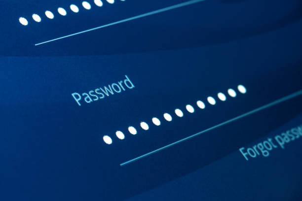 modulo online per la password. immagine concettuale della sicurezza informatica. - log on foto e immagini stock