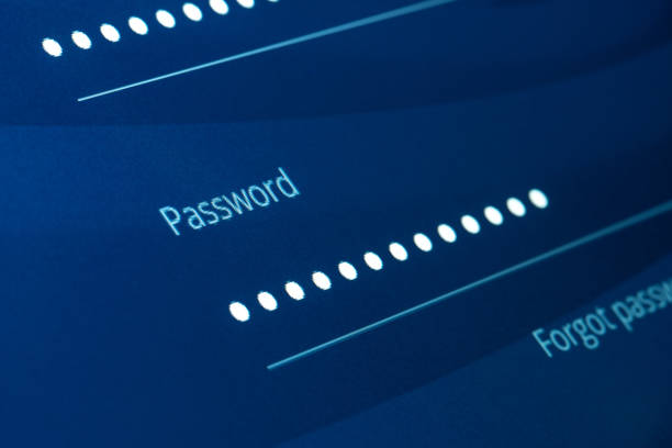 password online form. cyber security concept image. - password imagens e fotografias de stock