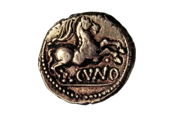 철기 시대의 영국 금 주체 동전 카투벨라누니 부족 - coin roman ancient rome 뉴스 사진 이미지