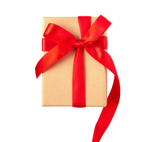 istock Beautiful gift box with ribbon bow isolated on white background. 1363432354