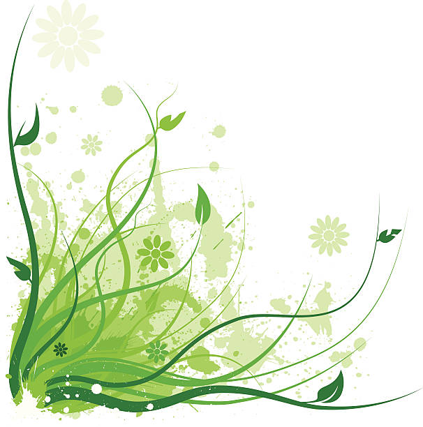 Blooming green vector art illustration