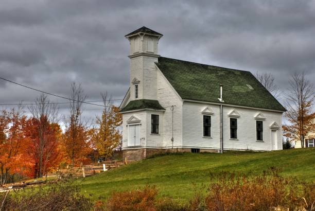 istock Church in Autumn with Stormy Sky 136343373