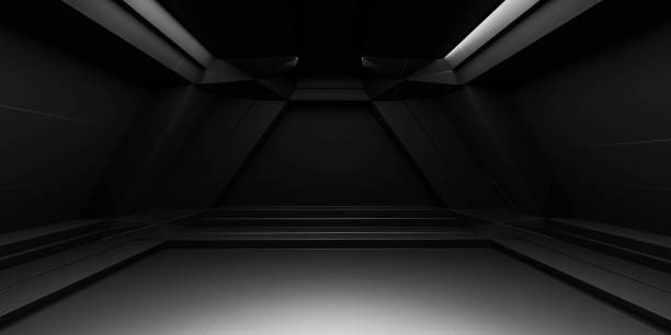 istock abstract black dark room with futuristic design and moderate lighting 3d render illustration 1363435630