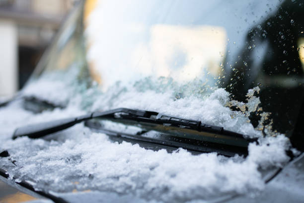 istock Wiper of a car with snow 1363437648