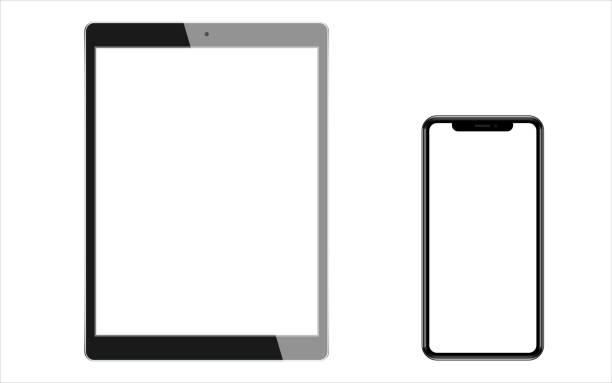 istock Modern black digital tablet and smartphone. Digital Tablet and Smart Phone Isolated on White. Vector illustration 1363437738