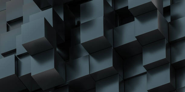 istock Black cubes moving out of arrangement 3d render illustration 1363438357