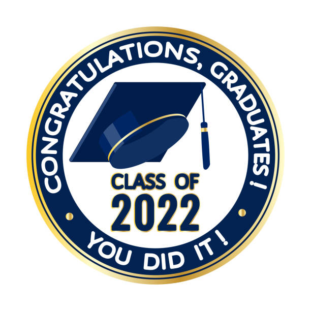 Graduate 2022 congrats quote _ You did it vector art illustration