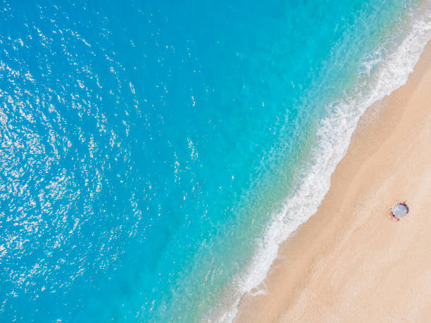 istock A background of a beach with a lonely sun umbrella 1363441619