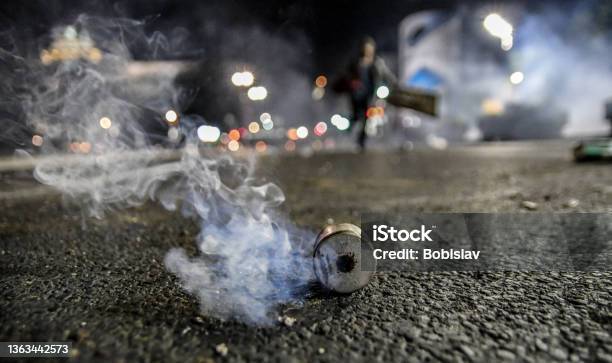 Tear Gas Stock Photo - Download Image Now - Tear Gas, Adult, City