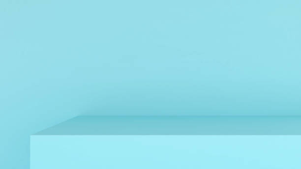 istock Light blue background wall with Light blue floor display,mockup for product presentation, 3D rendering 1363446023