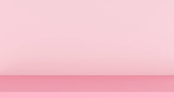 istock Light pink background wall with Light pink floor display,mockup for product presentation, 3D rendering 1363446024
