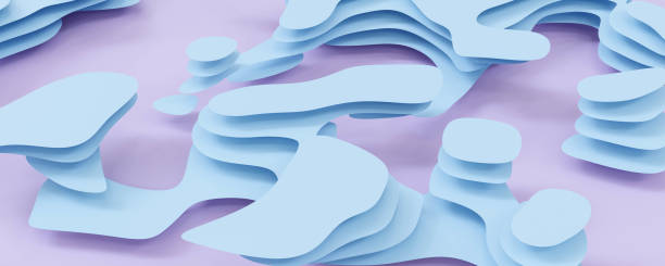 istock purple three dimensional geometric abstract background with round curvy shape 3d render illustration 1363446979