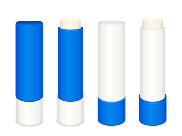 zestaw balsamów do ust - lip balm obrazy stock illustrations