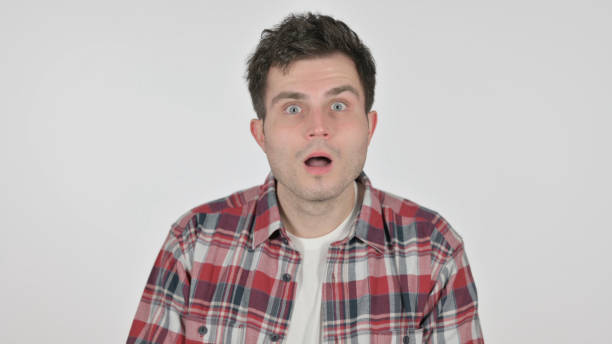 istock Portrait of Young Man Feeling Shocked 1363449443