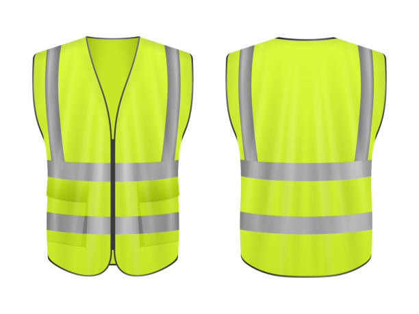 Safety vest set Safety vest set on a white background. Vector illustration. waistcoat stock illustrations